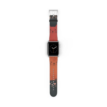 Cat Columns Orange - Watch Band
