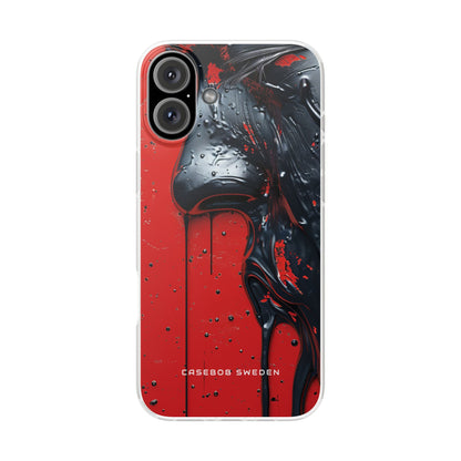 Textured Crimson Bloom iPhone 16 - Flexi Phone Case