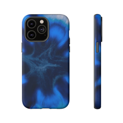 Blue Star Marble Ink Art iPhone Case (Protective) iPhone 14 Pro Max Matte Phone Case