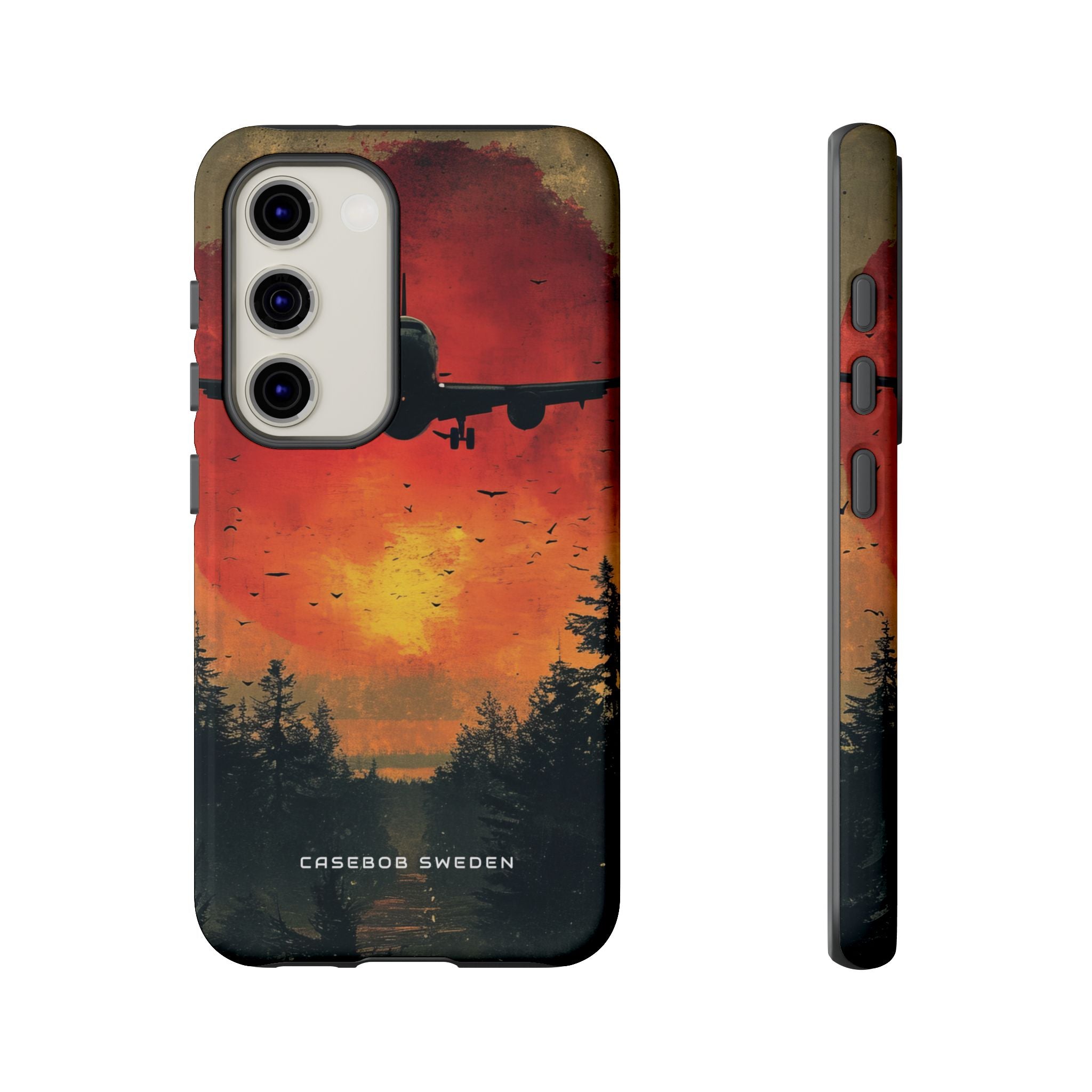 Vintage Sunset Airplane Silhouette Samsung S23 - Tough Phone Case