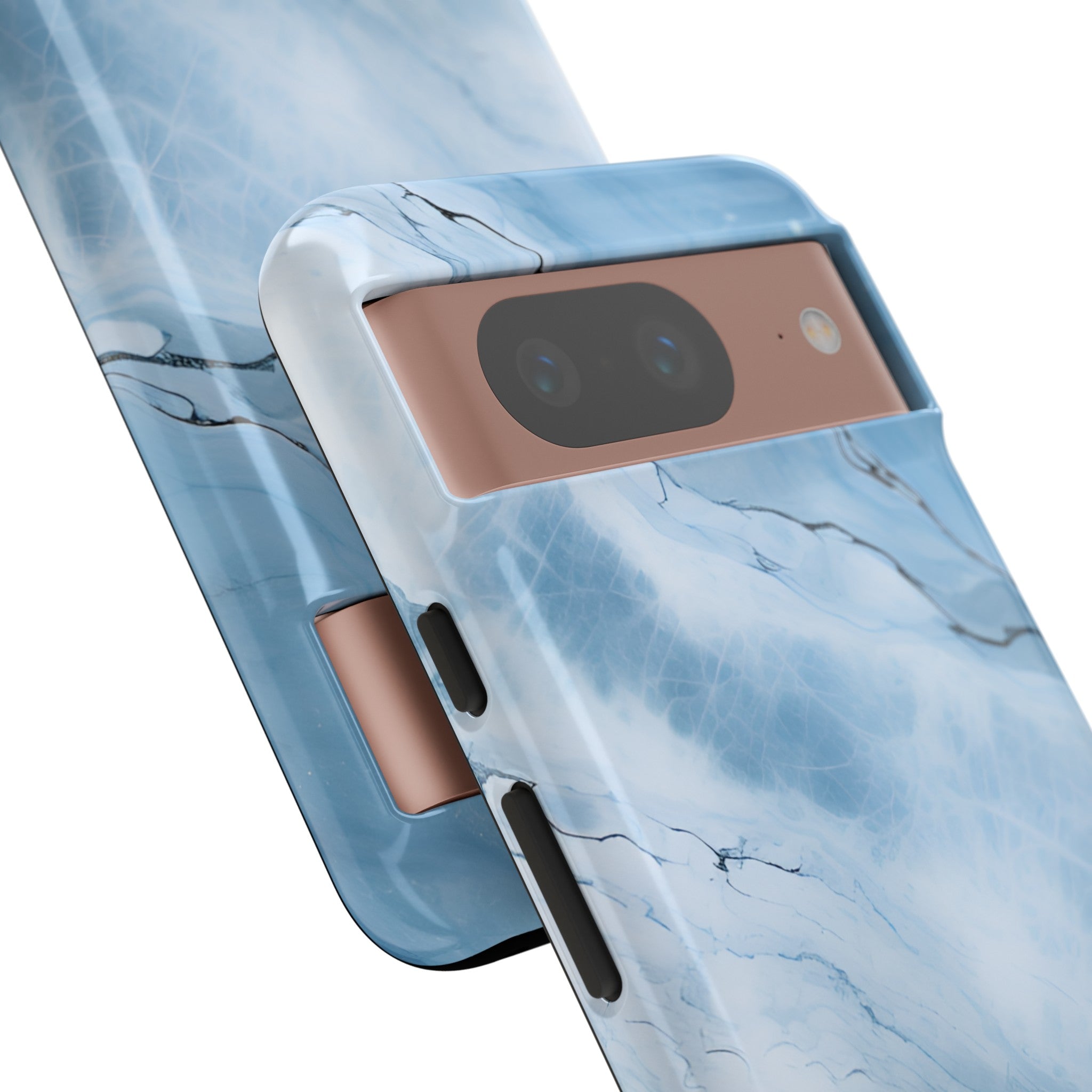 Light Navy Marble - Protective Phone Case