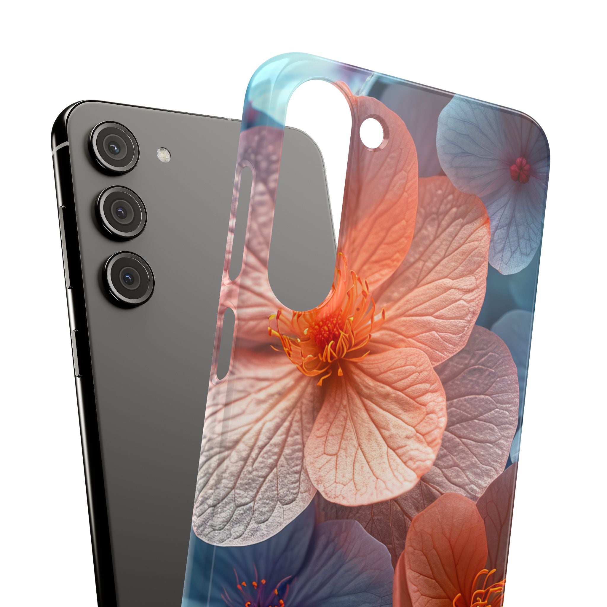 Peach Blossom Serenity - Slim Samsung S23 Phone Case