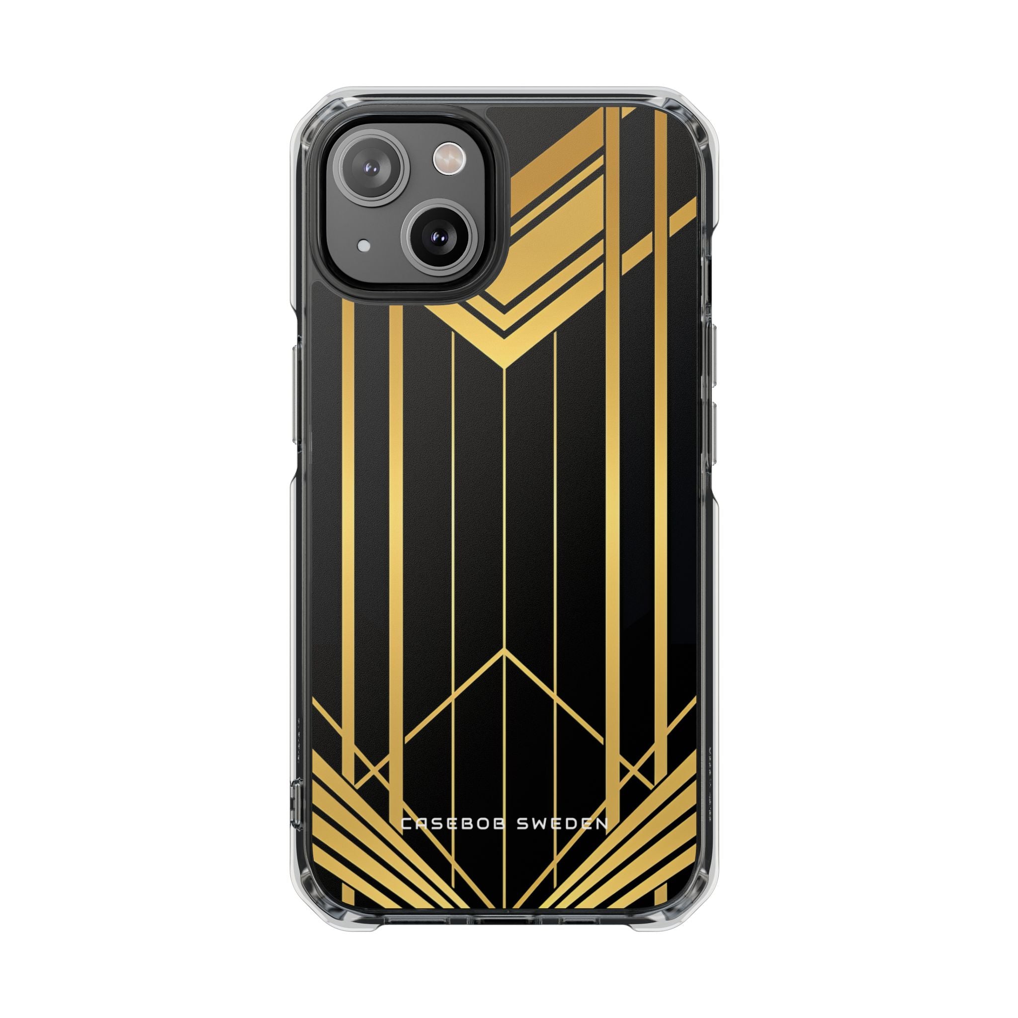 "Golden Art Deco Symmetry in Geometric Elegance" iPhone 14 - Clear Impact Phone Case