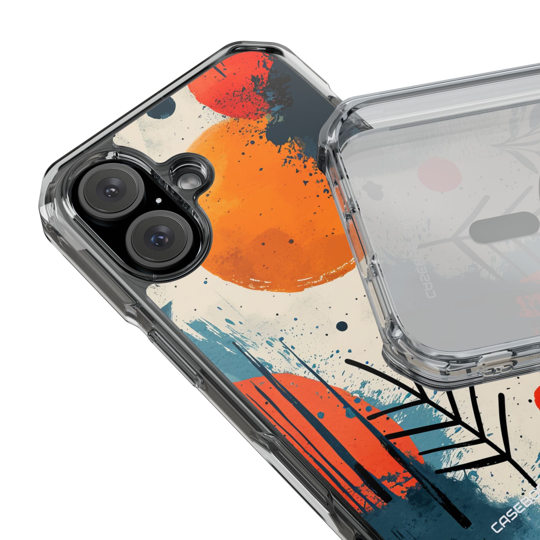 Orange Blue Splash - Clear Impact iPhone 16 Phone Case