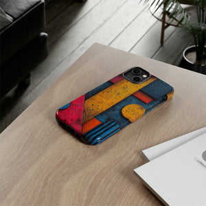 Neon Geometric Fusion - Protective Phone Case