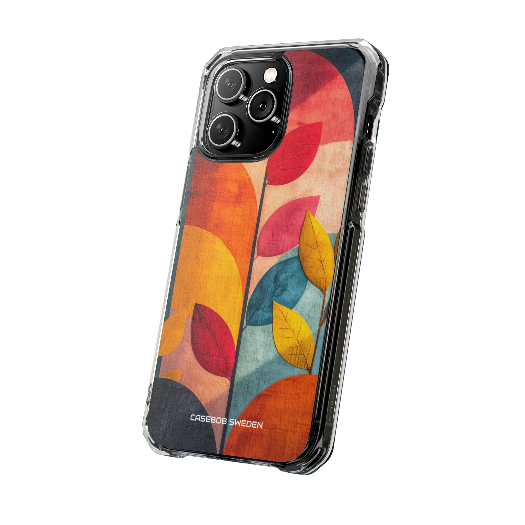 Abstract Orange Blue Design - Clear Impact iPhone 14 Phone Case