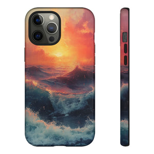 Pastel Waves at Sundown - Protective Phone Case