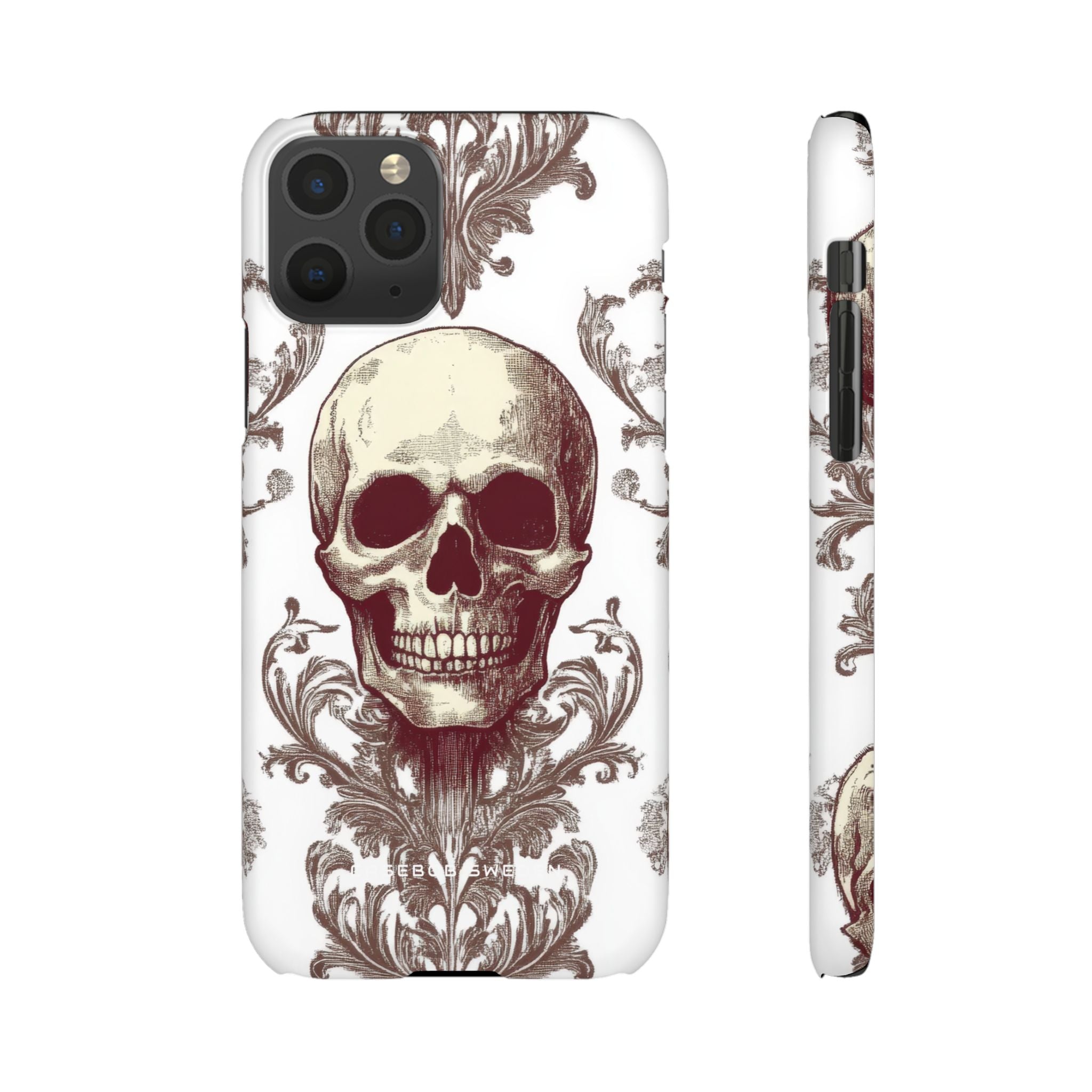 Gothic Skulls and Ornate Foliage iPhone 11 - Slim Phone Case