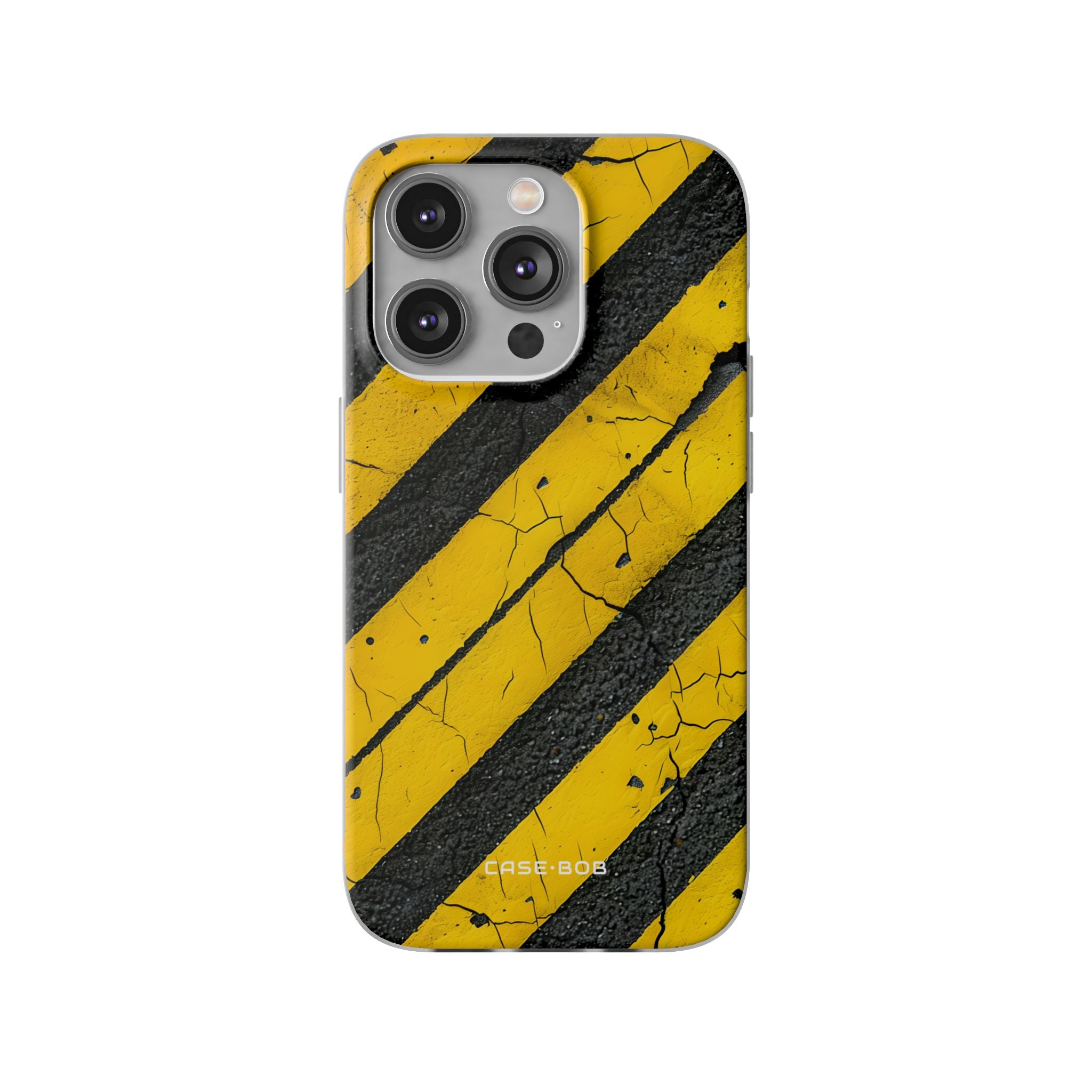 Yellow Stripe Distress iPhone 14 Pro Case - Soft