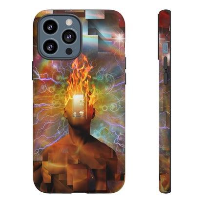 Man with burning mind - Protective Phone Case