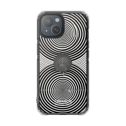 Monochrome Spiral Motion iPhone 15 - Impact Clear+