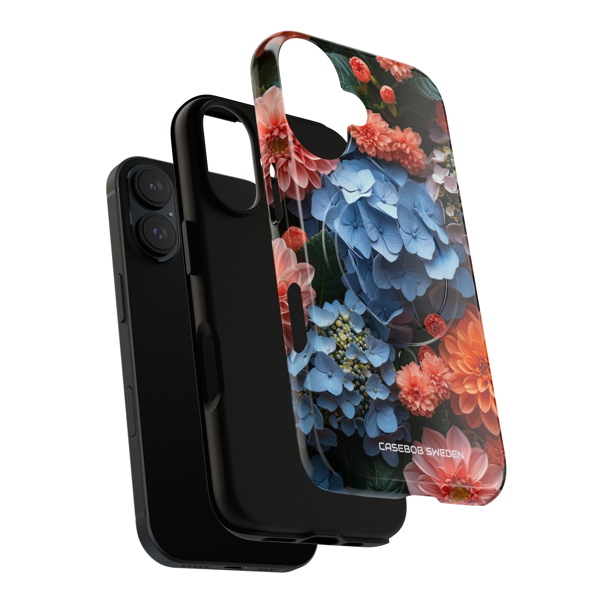 Blue Floral Bliss - Tough + MagSafe® iPhone 16 Phone Case