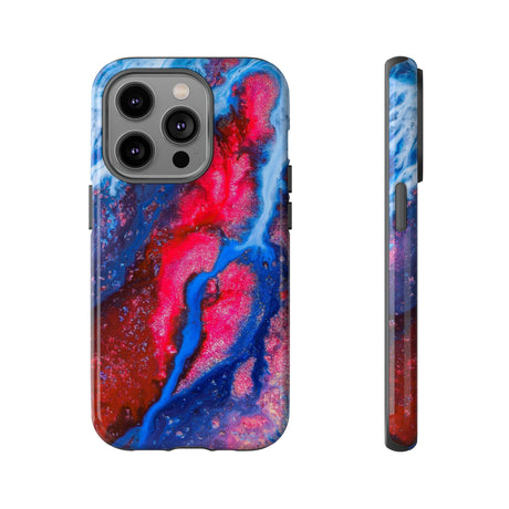 Red n Blue Ink Art iPhone Case (Protective) iPhone 14 Pro Glossy Phone Case