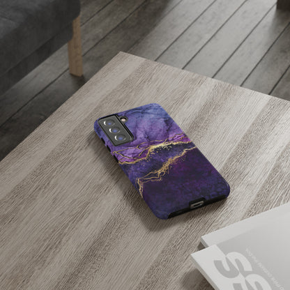 Purple Blue Marble - Protective Phone Case