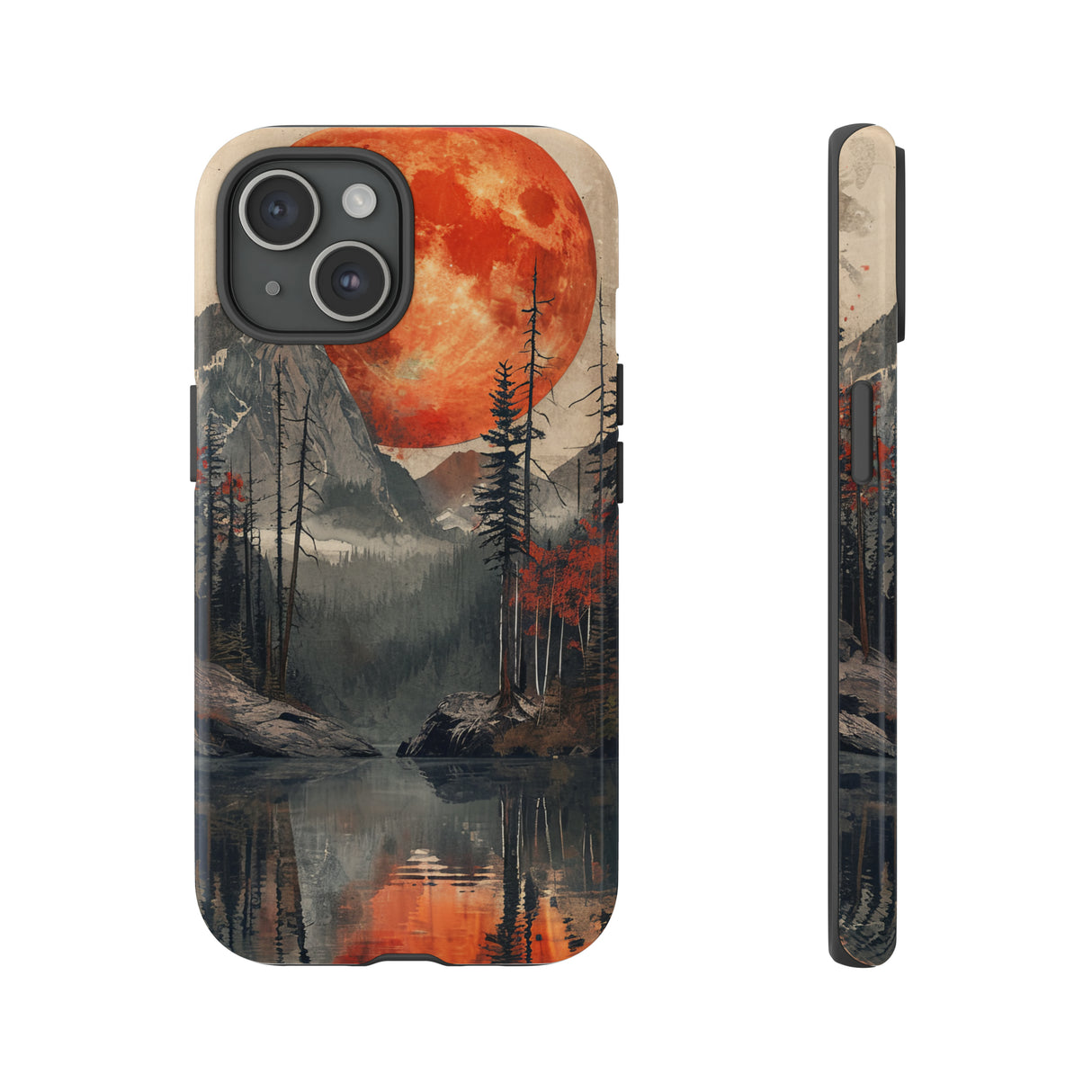 Abstract Wilderness Wonders: A Geometric Journey - Protective Phone Case