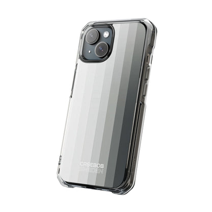 Silver Gradient Stripes iPhone 15 - Impact Clear+