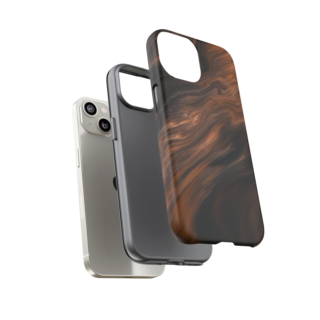 Brown Mist Ink Art iPhone Case (Protective) Phone Case