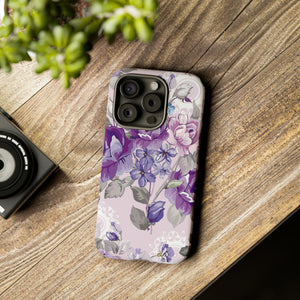 Beautiful vintage purple flower iPhone case (Protective) - Protective Phone Case