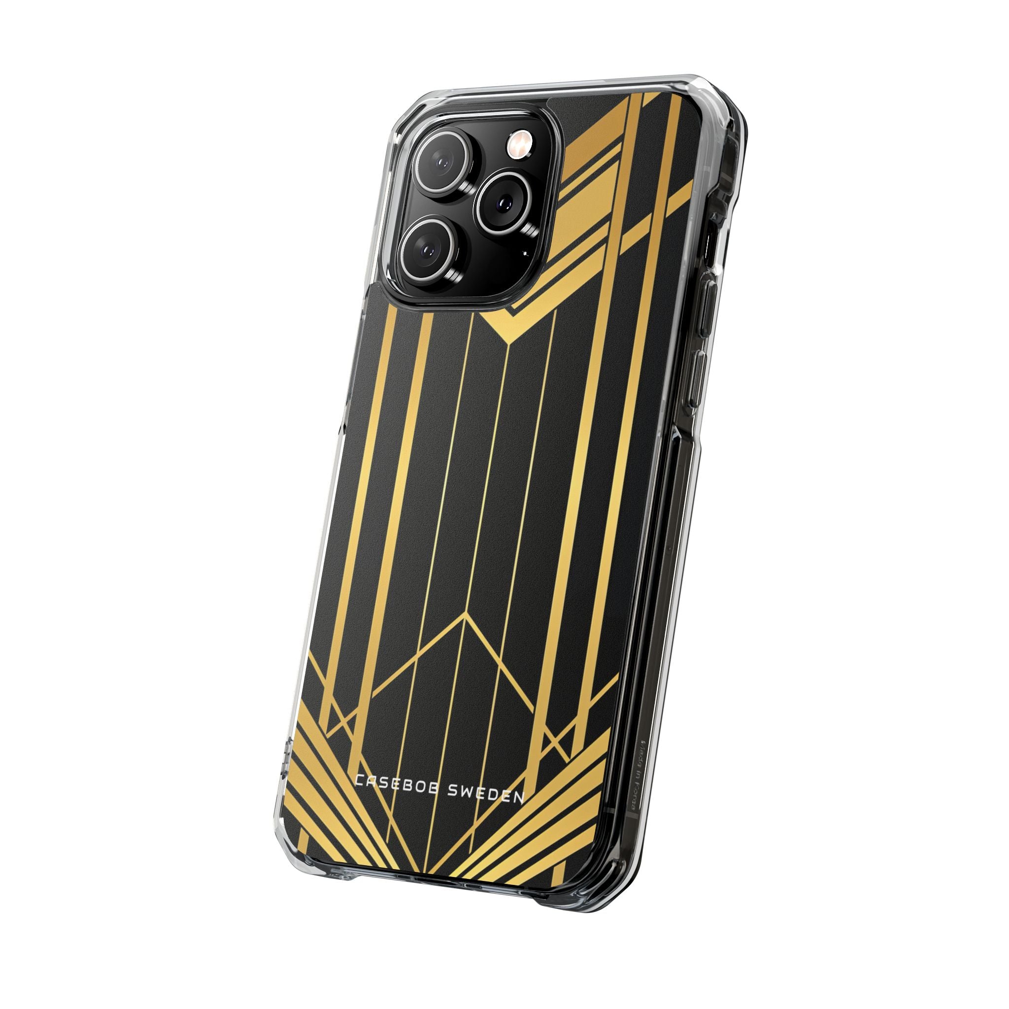 "Golden Art Deco Symmetry in Geometric Elegance" iPhone 14 - Clear Impact Phone Case