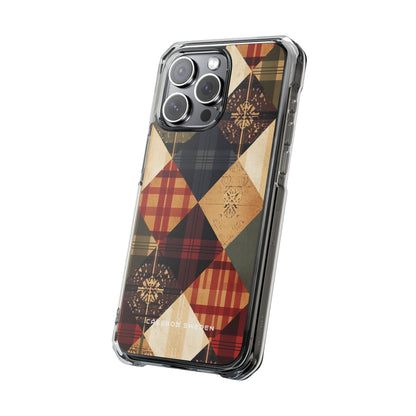 Rustic Geometric Patchwork Harmony iPhone 15 - Clear Impact Phone Case