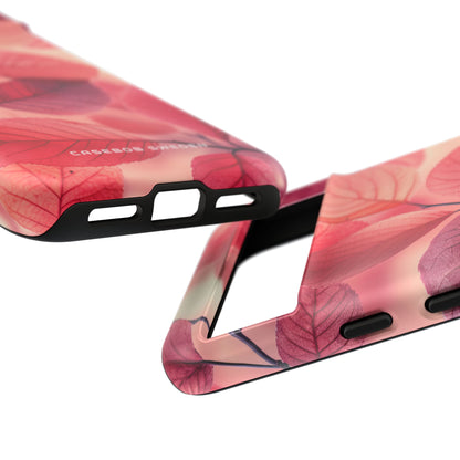 Elegant Pink Leaves Google Pixel 8 - Tough Phone Case