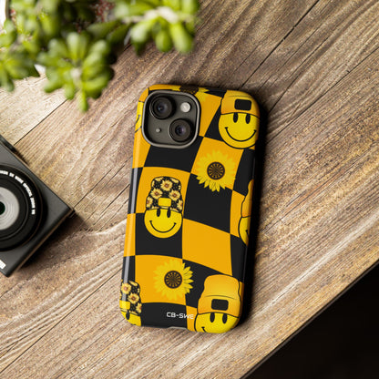 Joyful Checkered Smiles - iPhone Case