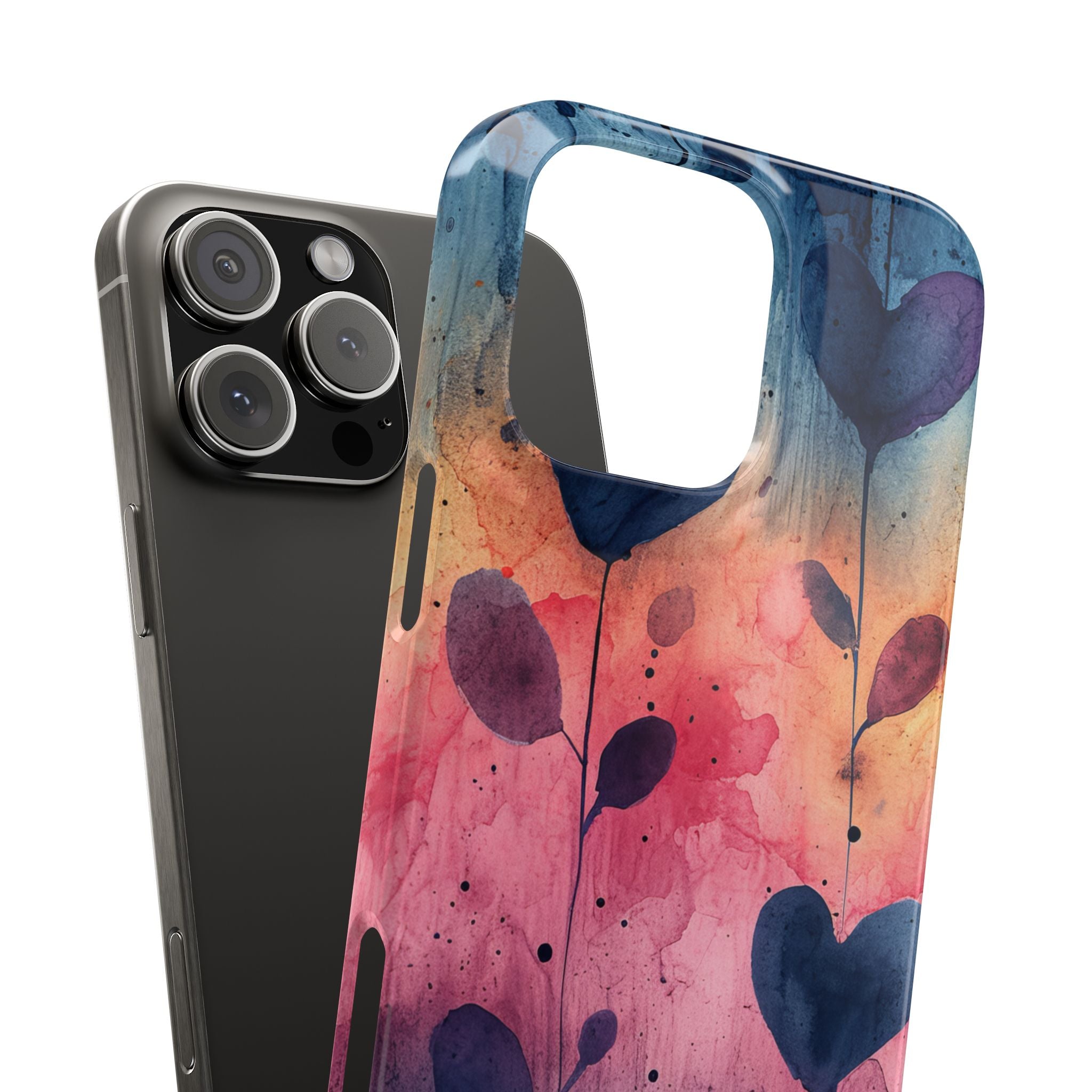 Watercolor Heart Art - Slim iPhone 16 Phone Case