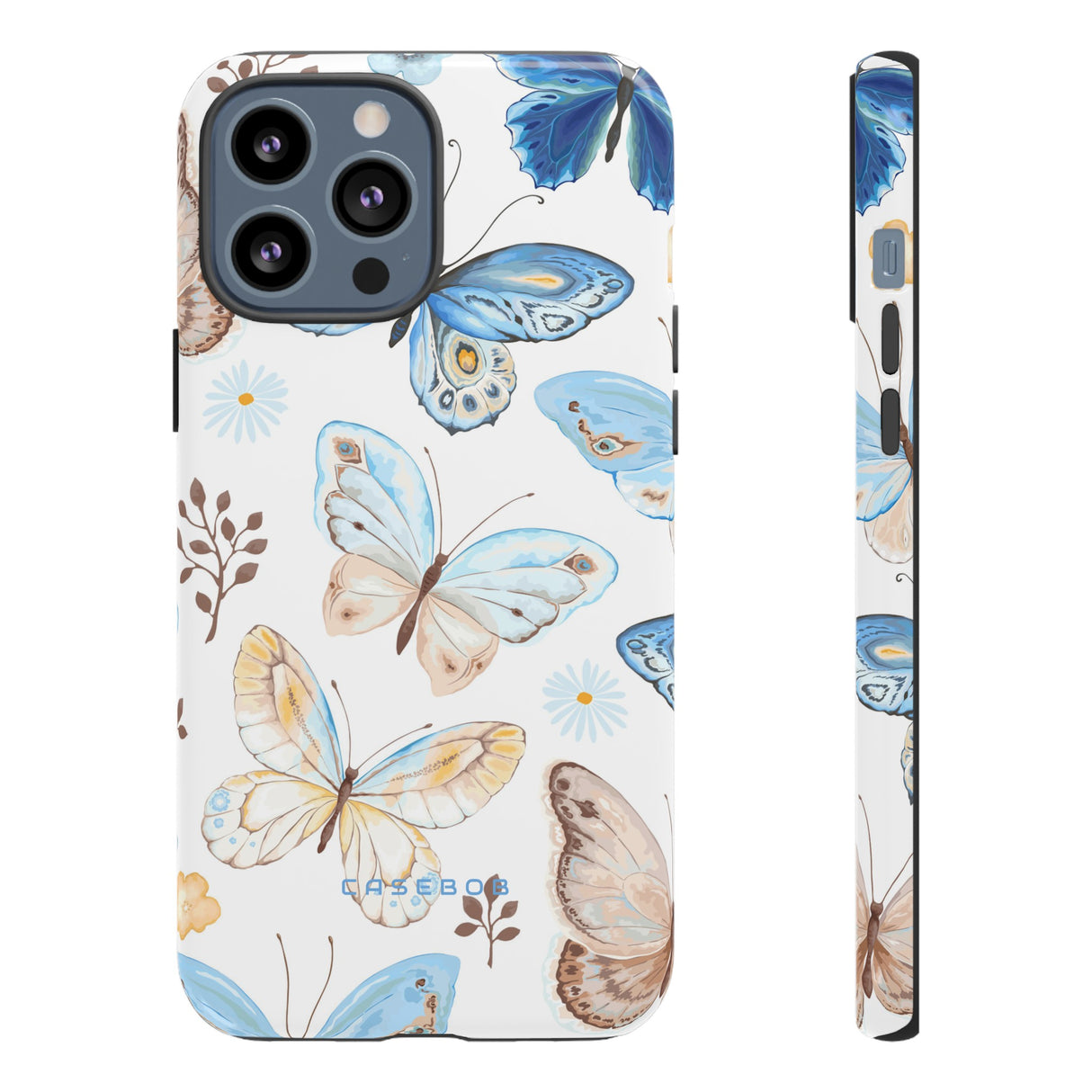 Flying Butterflies, Blue and Yellow iPhone case - Protective Phone Case