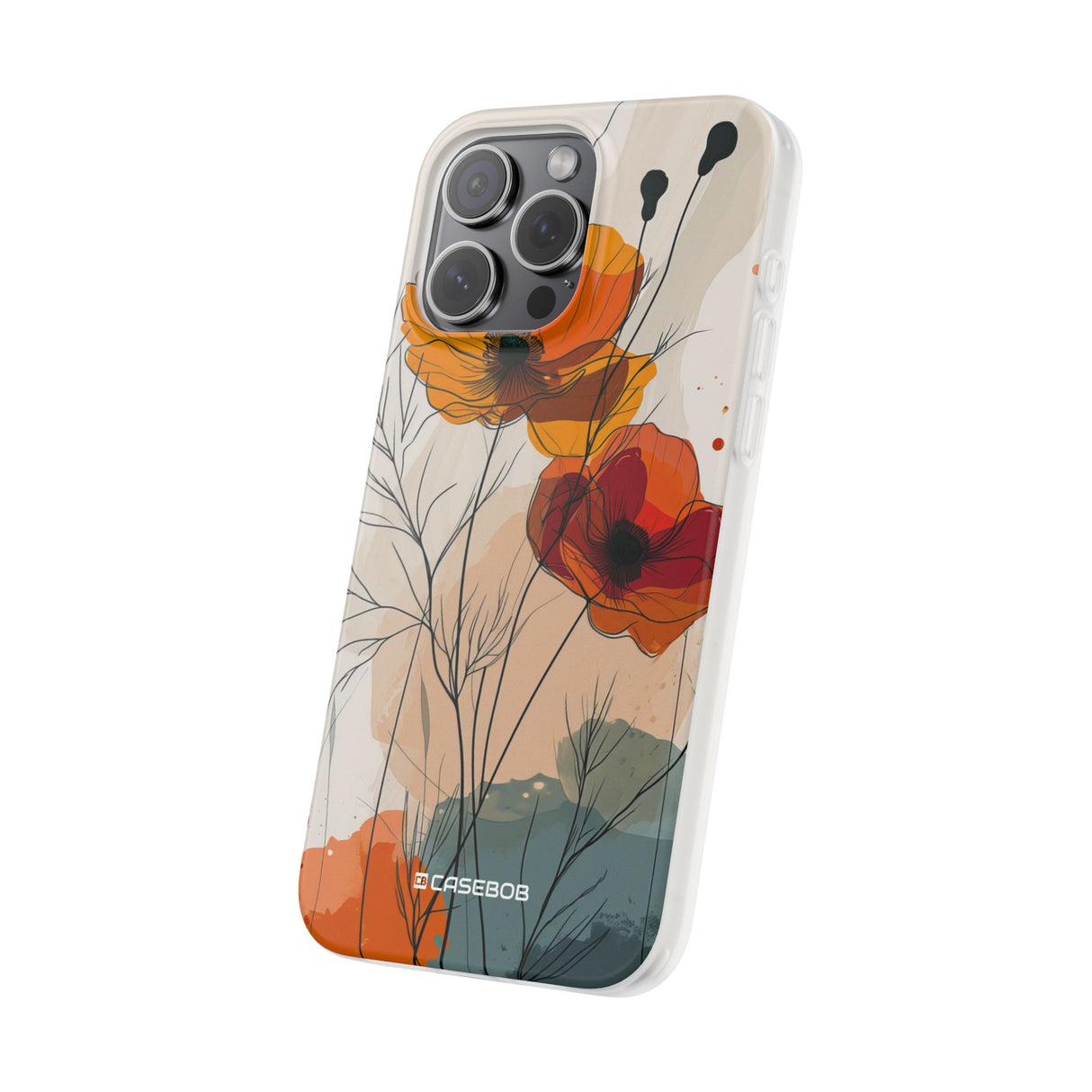 Fiery Floral Abstraction | Flexible Phone Case for iPhone