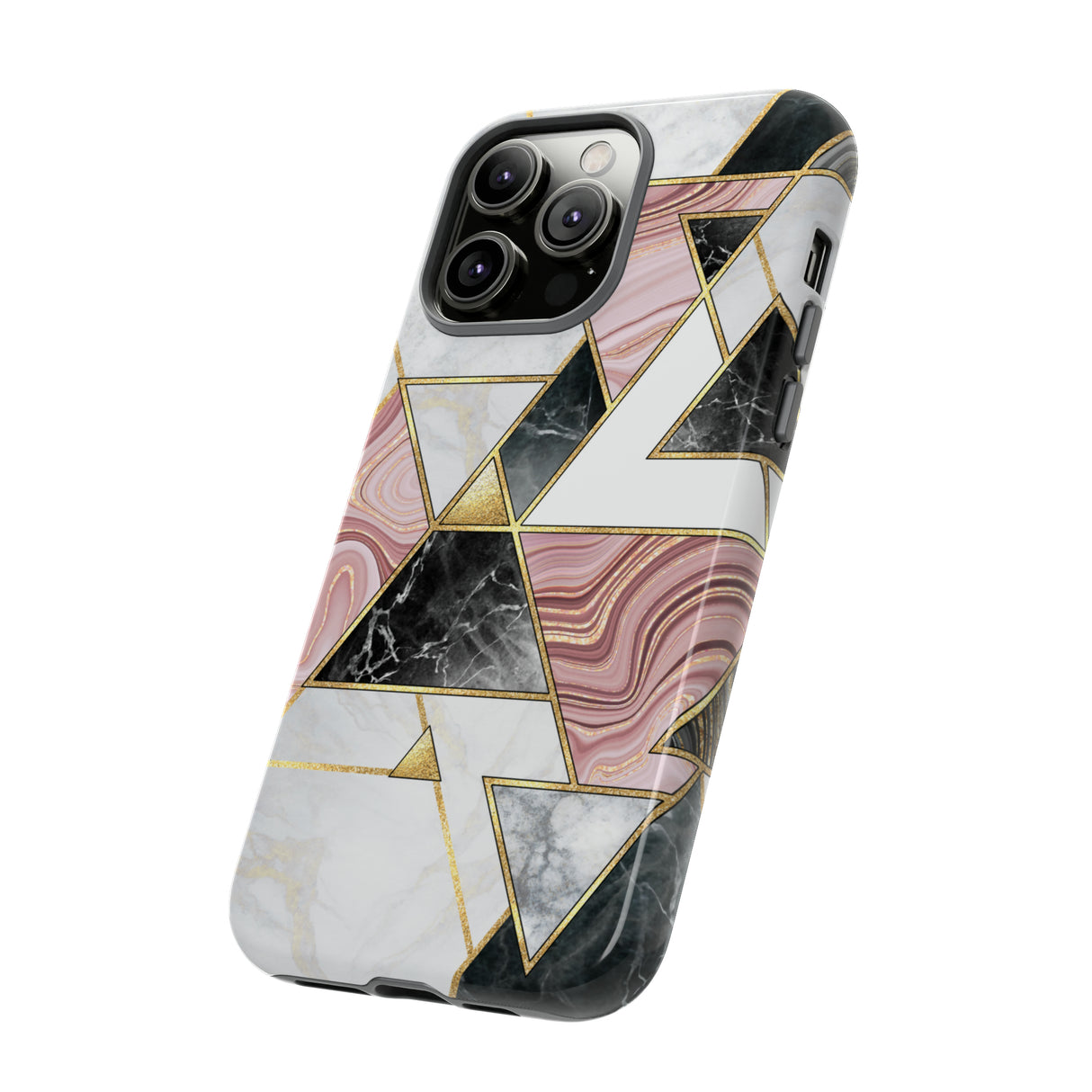 White Pink Mosaic - Protective Phone Case