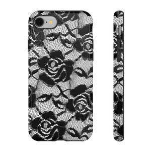 Black Rose Lace Gothic Flower - Protective Phone Case