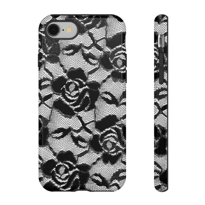 Black Rose Lace Gothic Flower - Protective Phone Case