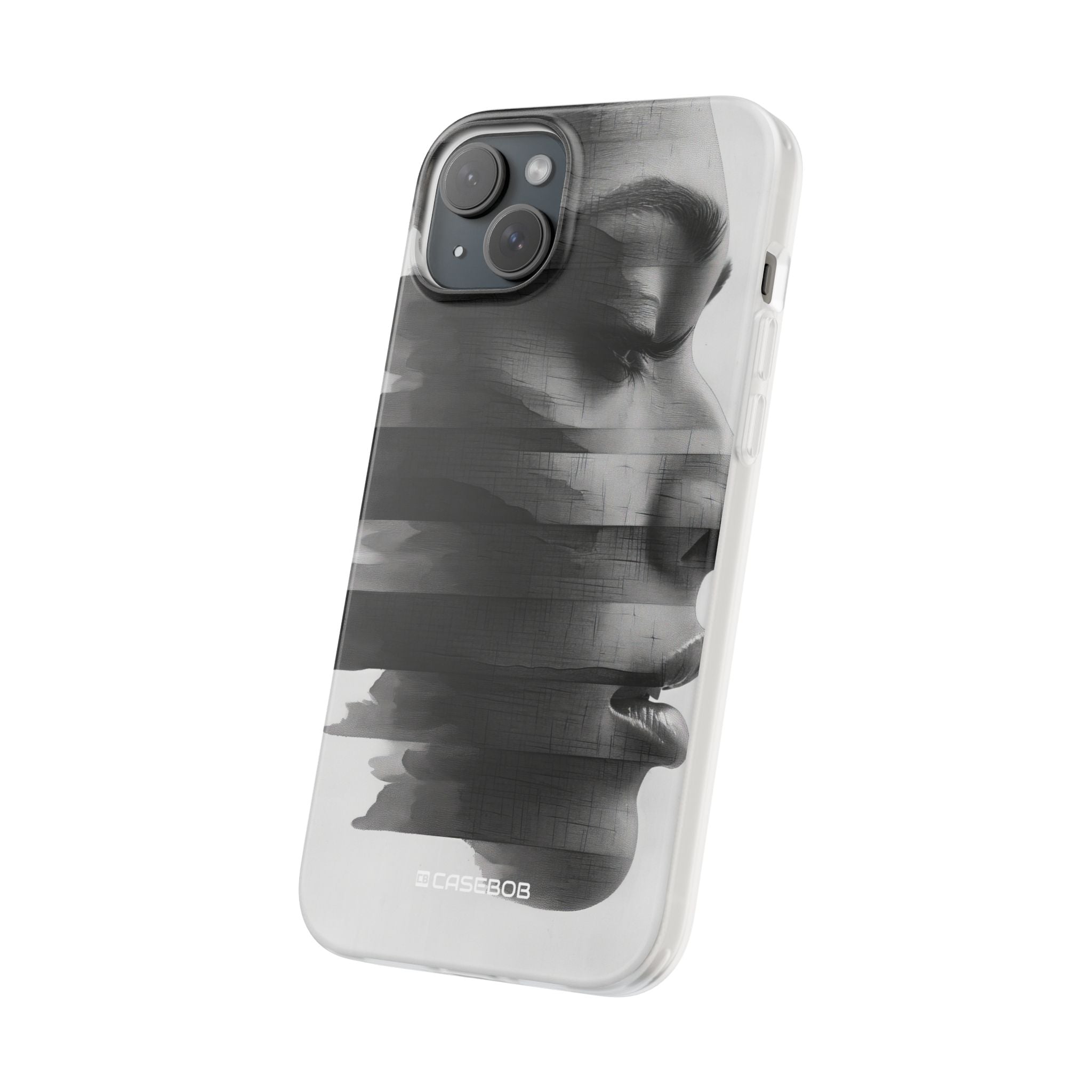 Abstract Glitch Portrait | Flexible Phone Case for iPhone