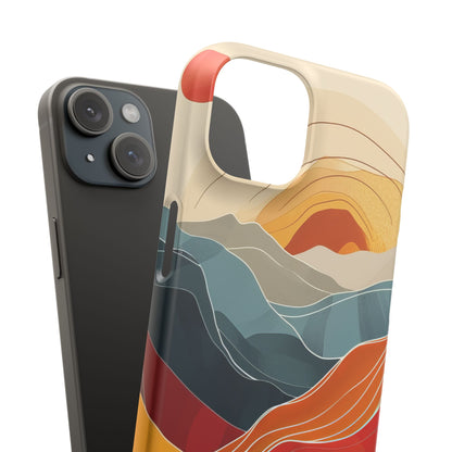 Harmonic Flow of Lines and Color iPhone 15 - Slim Phone Case