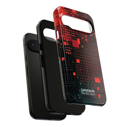 Crimson Circuit Grid Google Pixel 9 - Tough