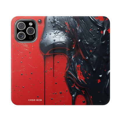 Glossy Black Face - iPhone 16 Max Case - Wallet