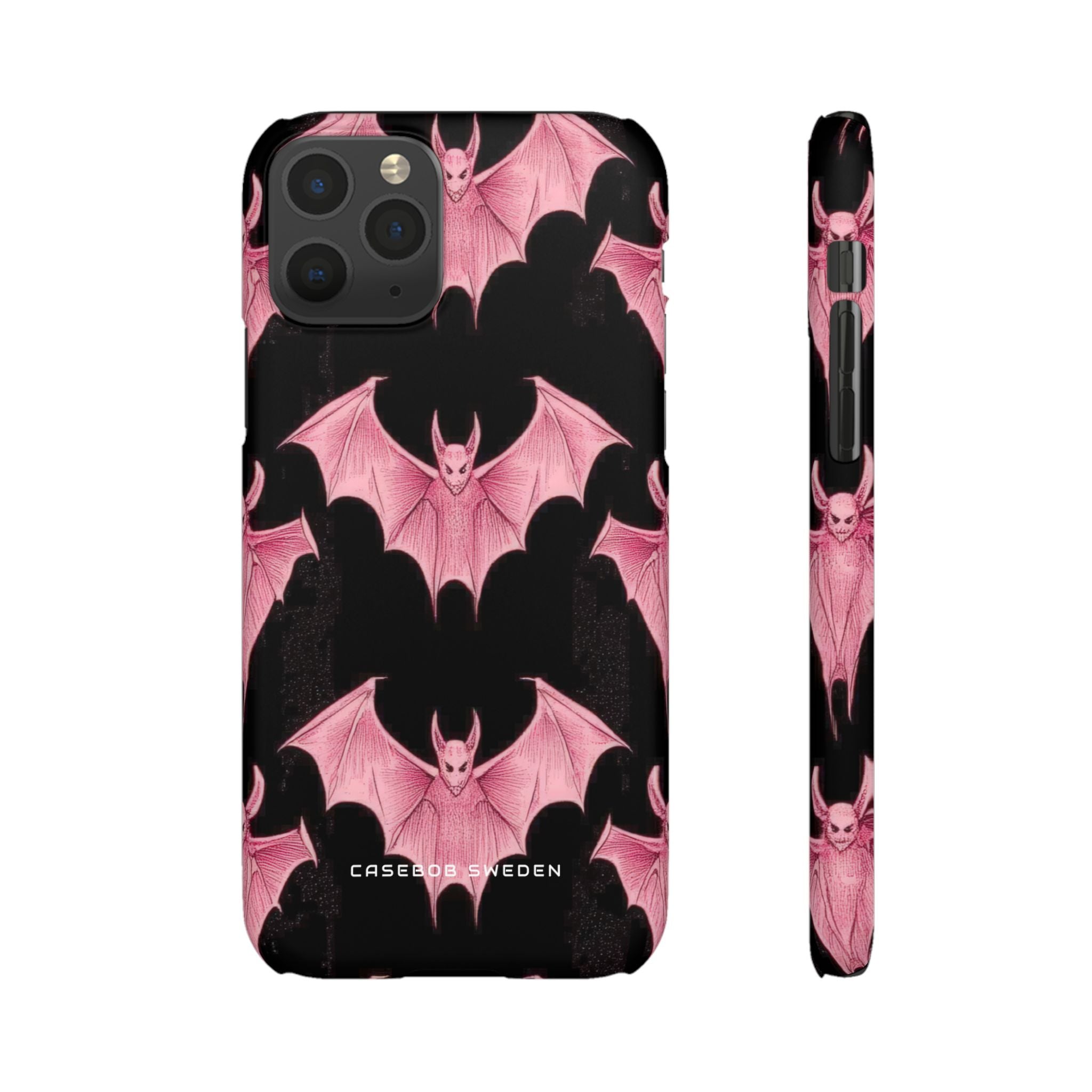 Gothic Pink Bats Aflame iPhone 11 - Slim Phone Case