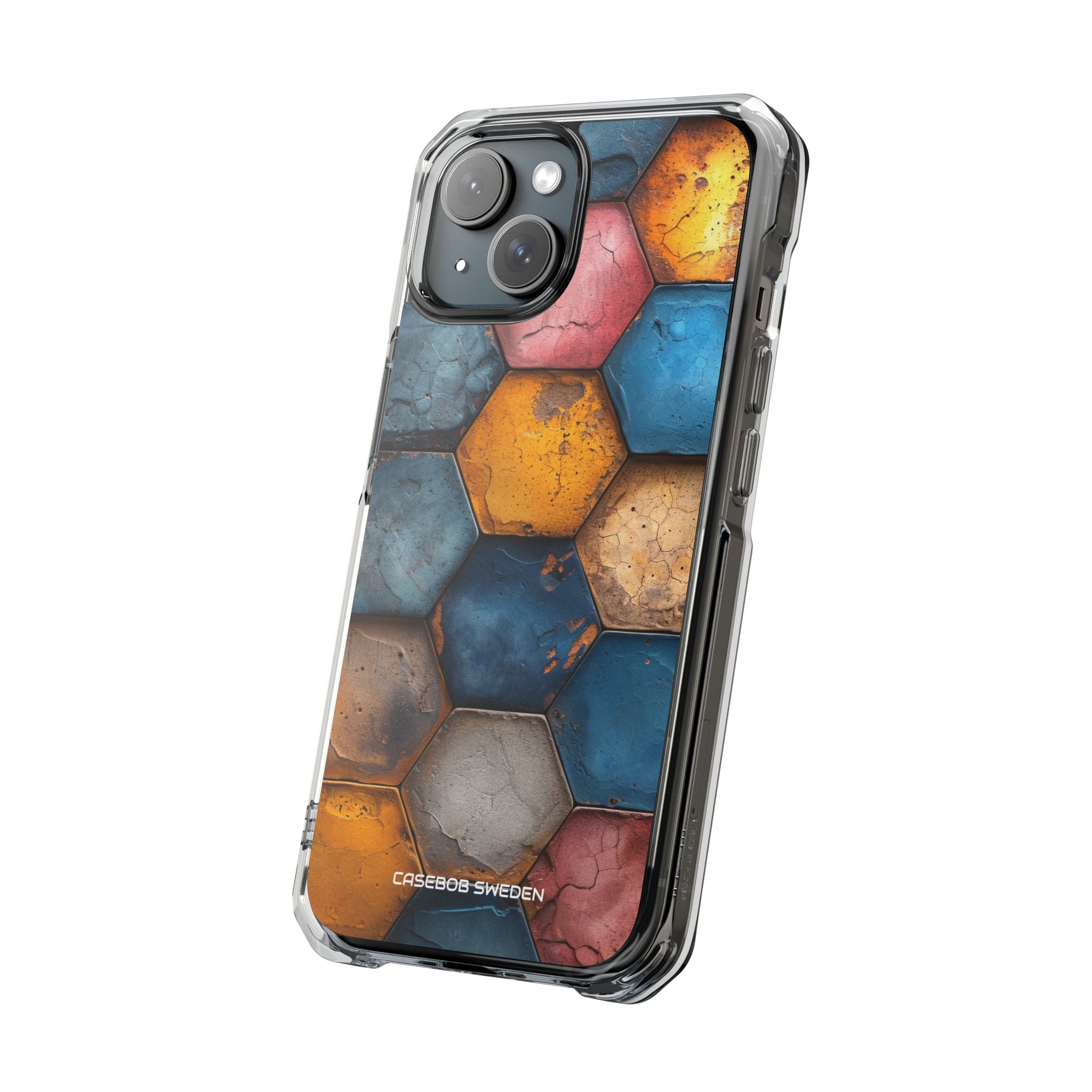 Rustic Geometric Tiles - Clear Impact iPhone 15 Phone Case