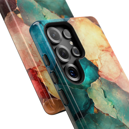 Teal Mosaic Veins Samsung S25 Ultra Case - Tough