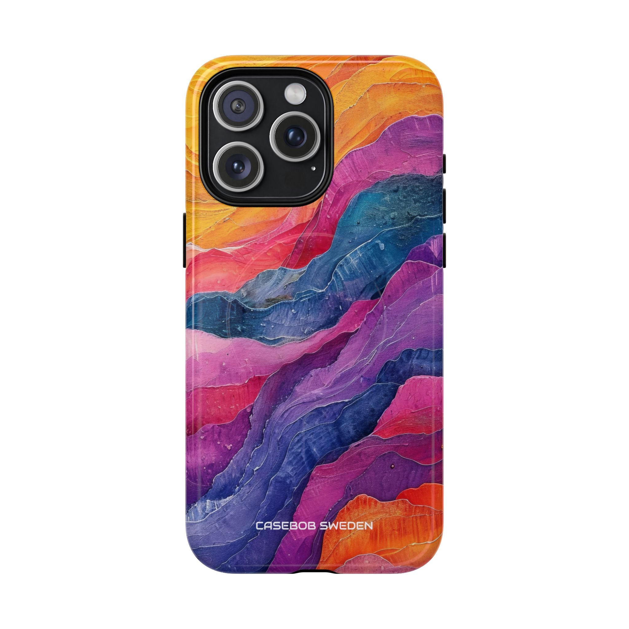 Vibrant Abstract Waves - Tough + MagSafe® iPhone 15 Phone Case