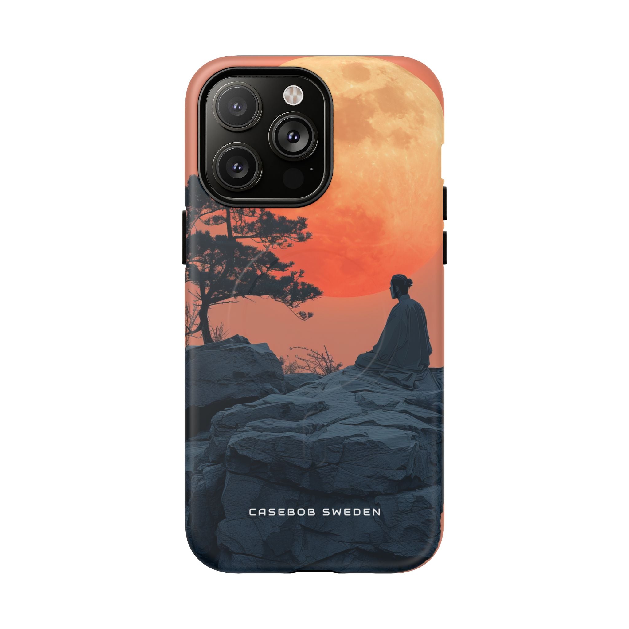 Zen Tranquility Under a Red Moon iPhone 14 | Tough+ Phone Case