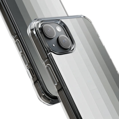 Silver Gradient Stripes iPhone 15 - Impact Clear+