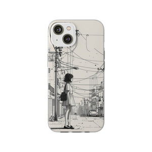 Urban Solitude Sketch | Flexible Phone Case for iPhone