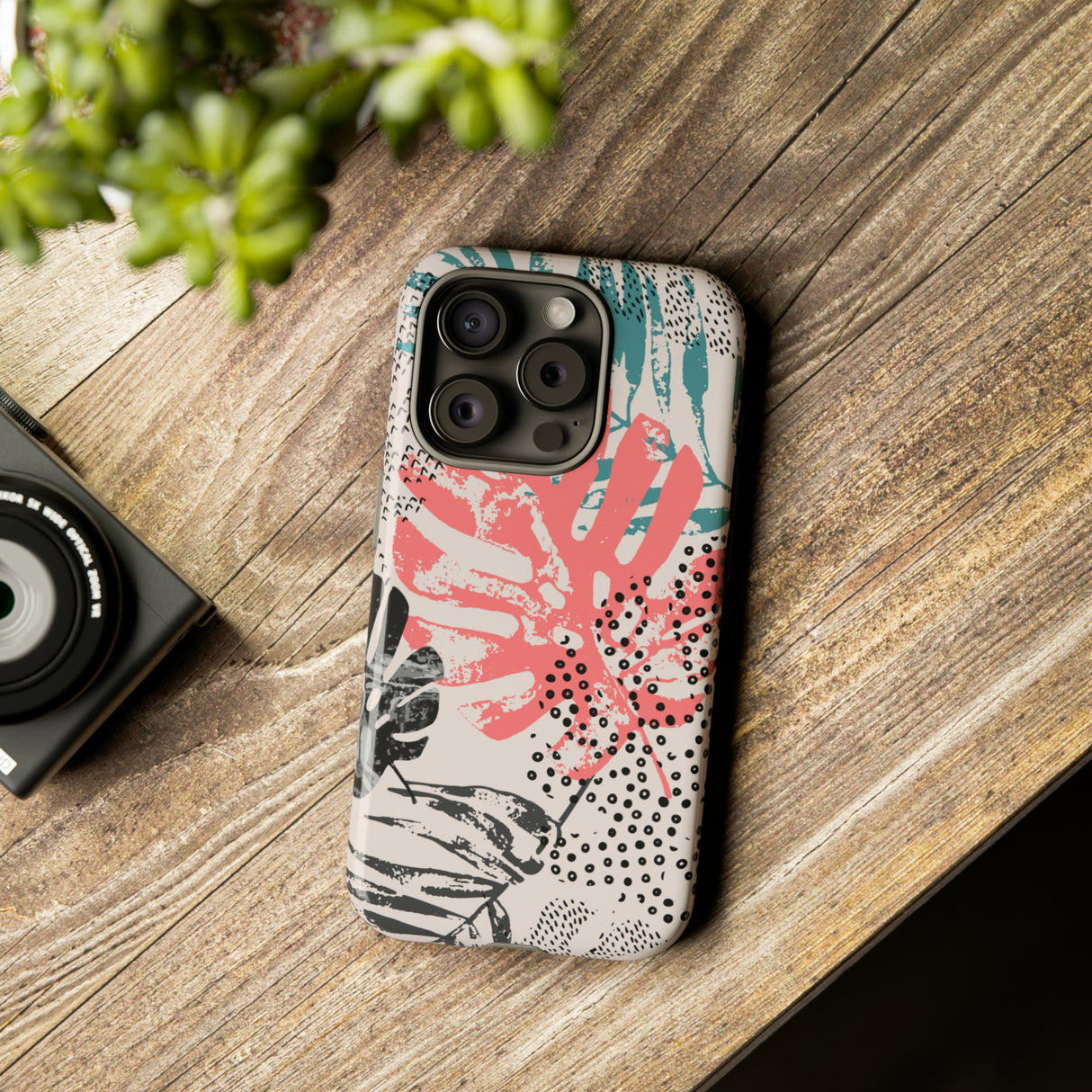 Rough Grunge Tropical - Protective Phone Case