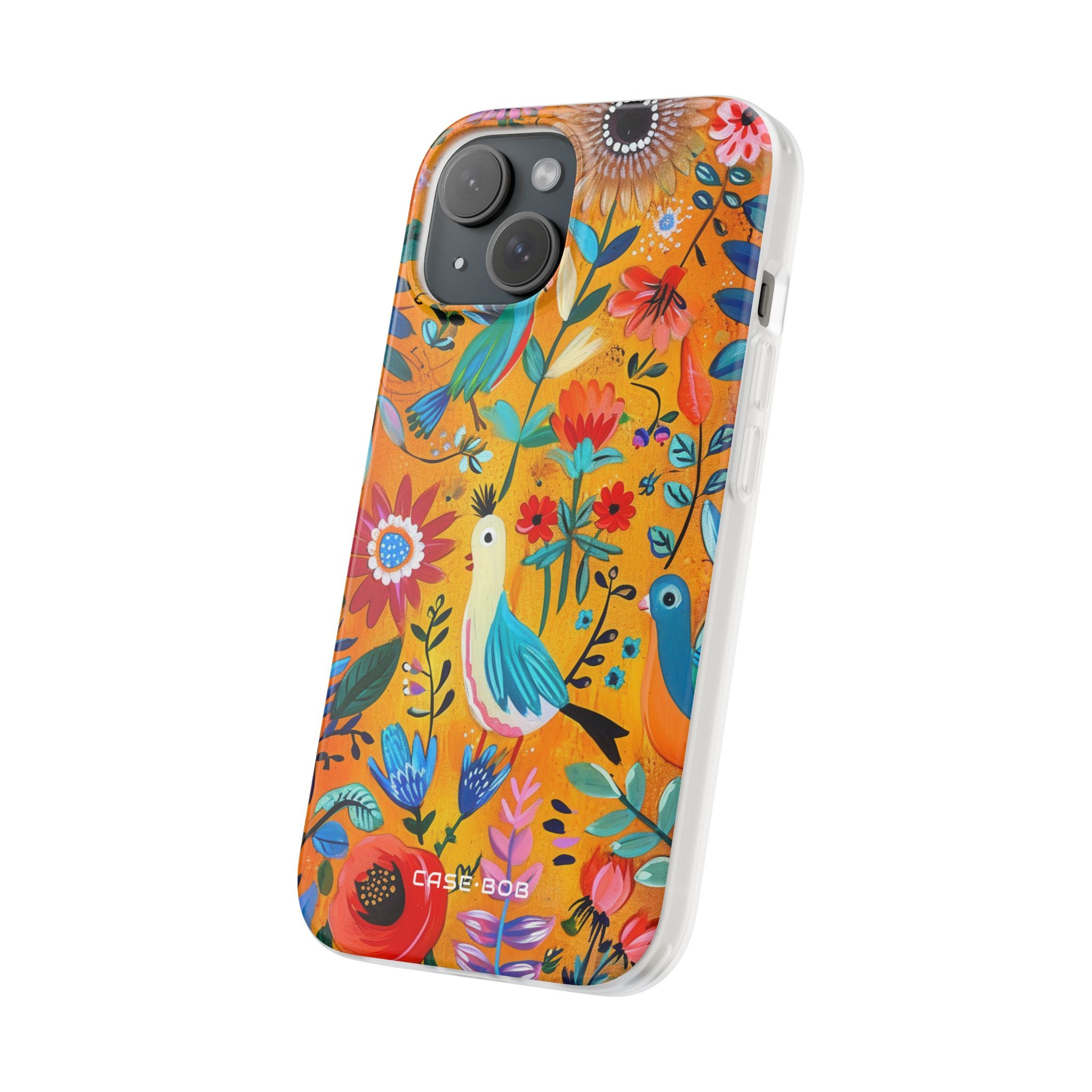 Colorful Birds Bloom iPhone 15 Case - Soft