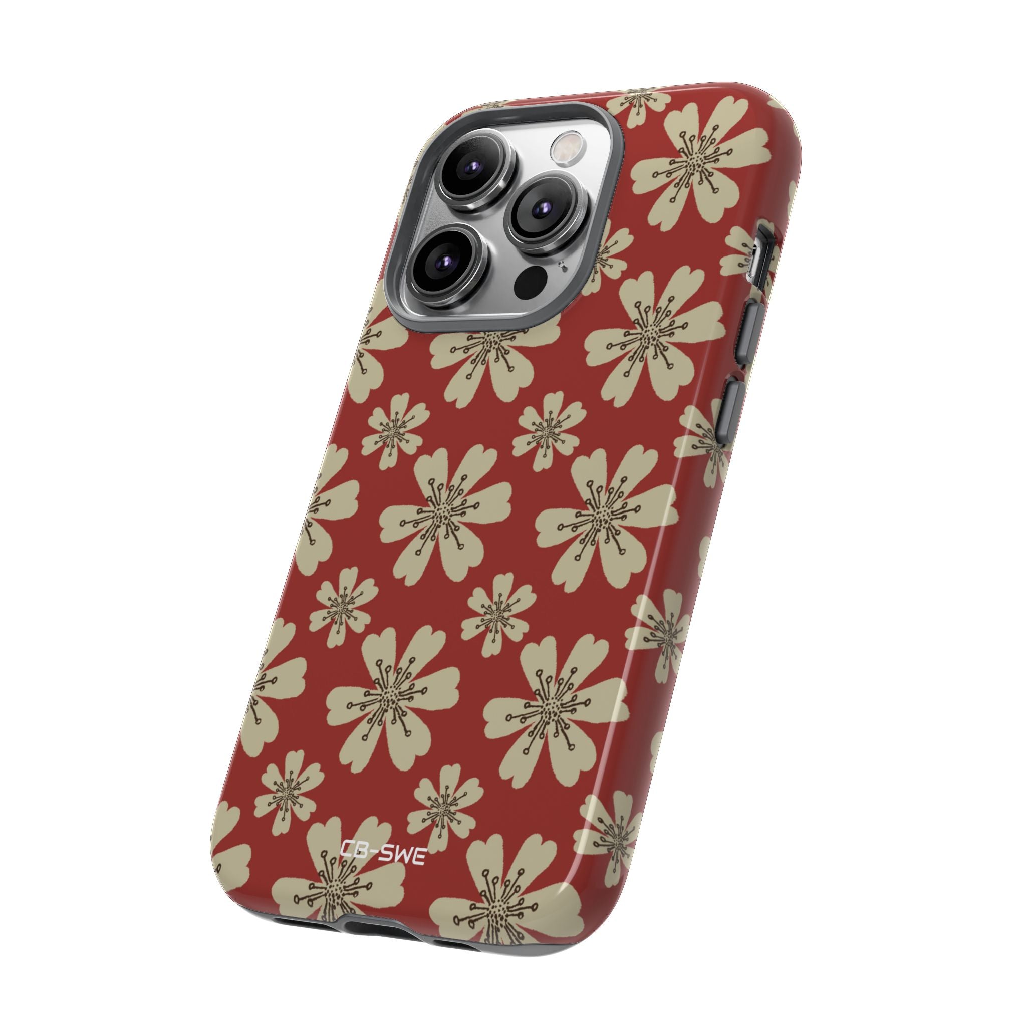 Retro Red Florals - iPhone Case