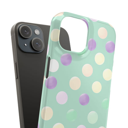 Pastel Polka Dots - Slim iPhone 15 Phone Case