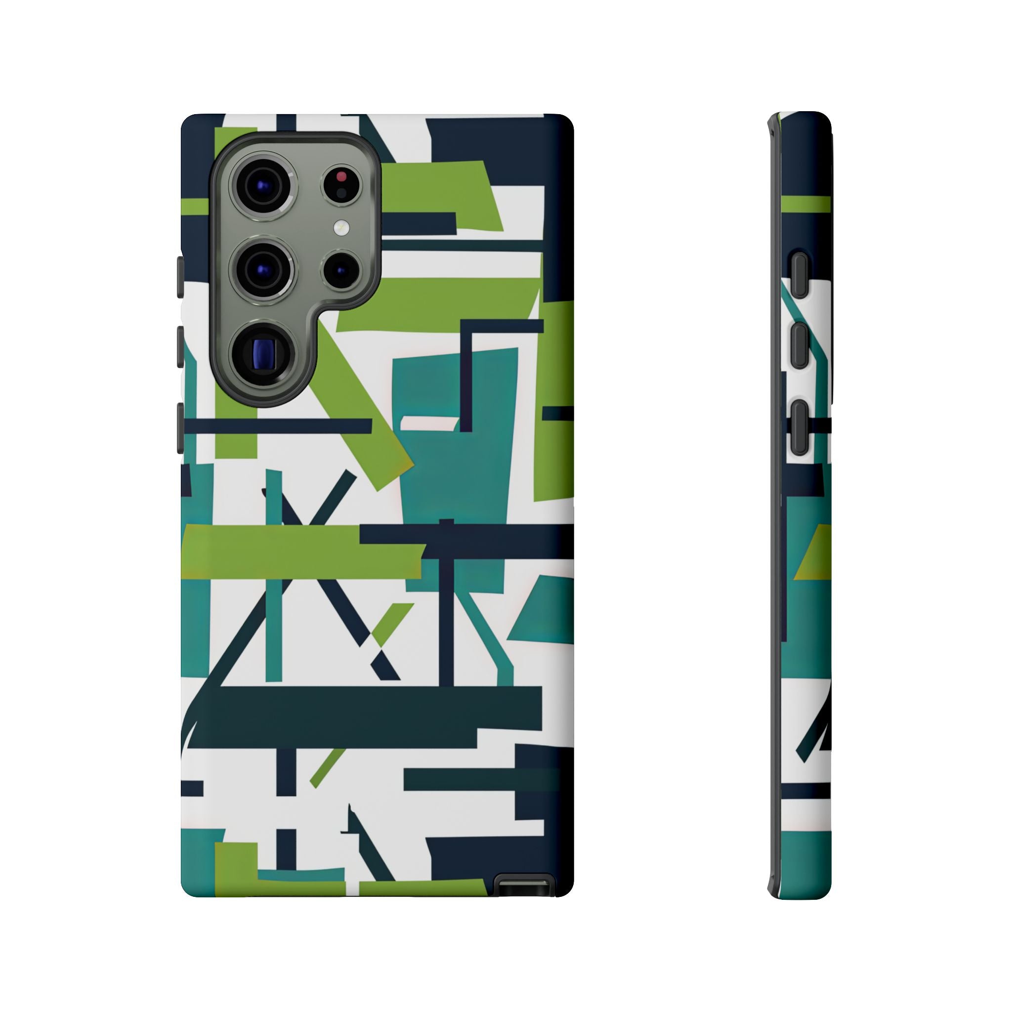 Green Geometry Glide Samsung S23 - Tough Phone Case