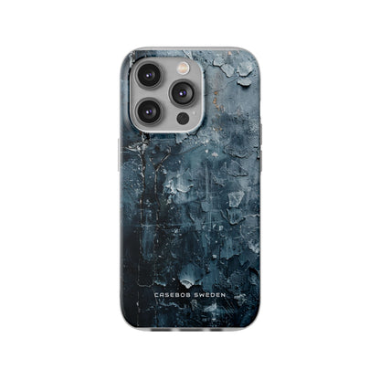 Weathered Blue Tapestry with Cracked Layers iPhone 14 - Flexi Phone Case