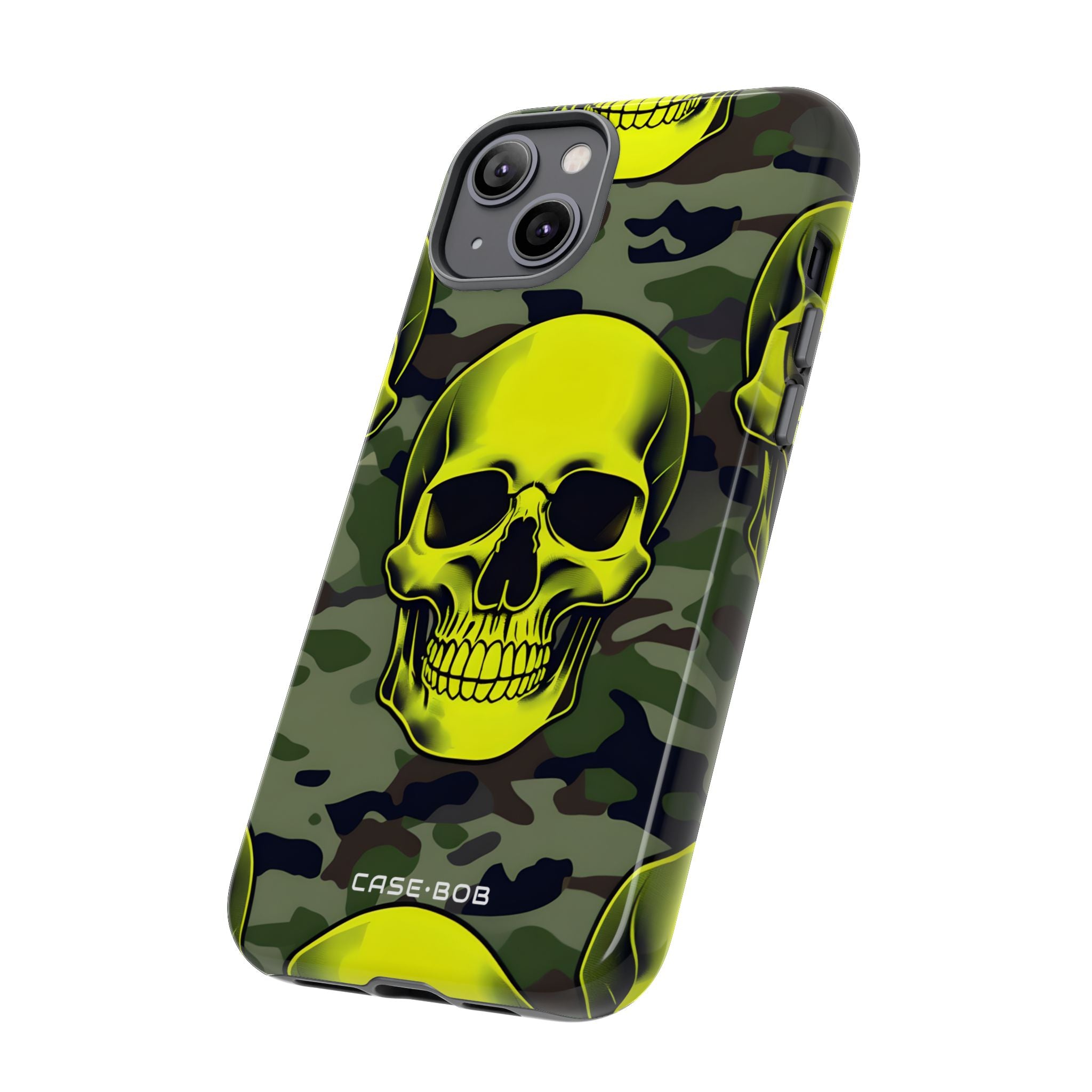 Neon Skull Camo iPhone 14 Plus Case - Tough
